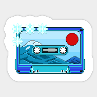 Pixel art Retro music tape Sticker